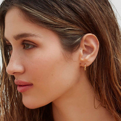 Gaia Pearl Hoops Silver